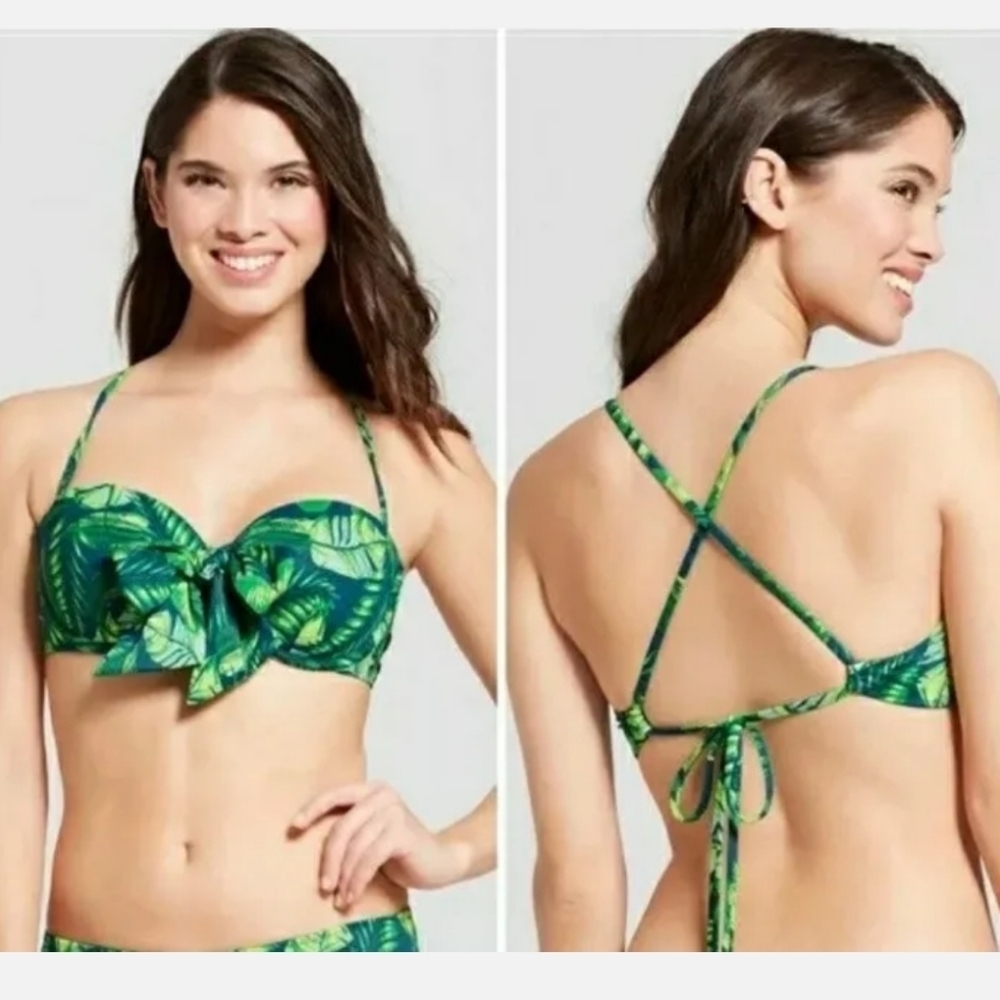 Shade & Shore Bikini Top Palm Leaves Underwire 269